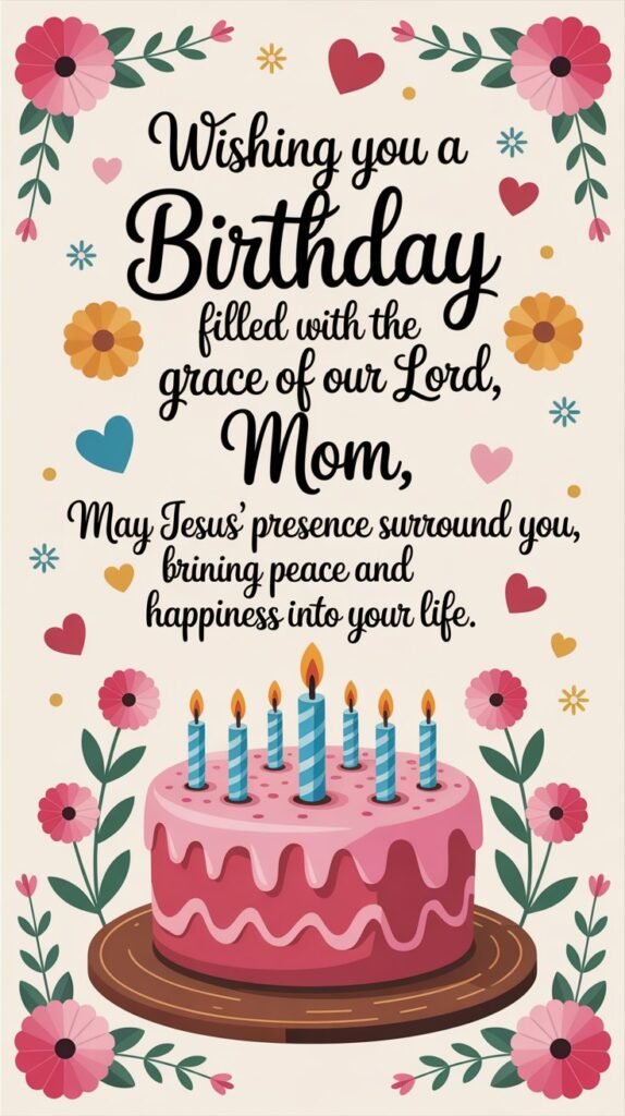 Wishing you a birthday filled with the grace of our Lord, Mom. May Jesus’ presence surround you, bringing peace and happiness into your life. 2