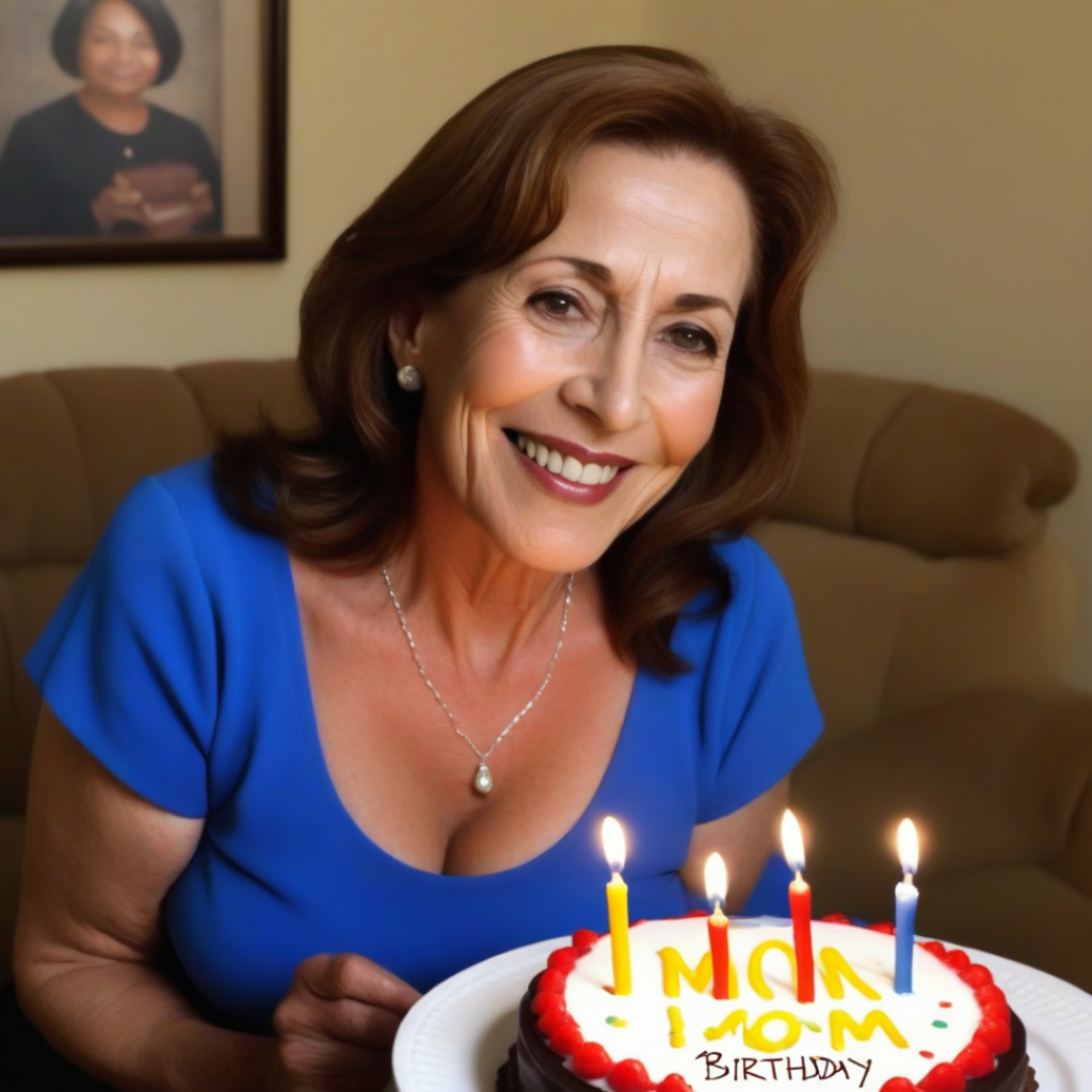 stuning women with cake and candle to celebrate his birthday