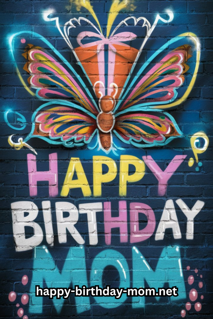 Happy birthday mom butterfly message