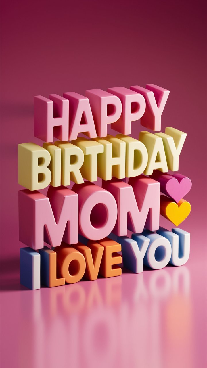 Happy Birthday Mom I Love You: 50 Wishes - Happy Birthday Mom