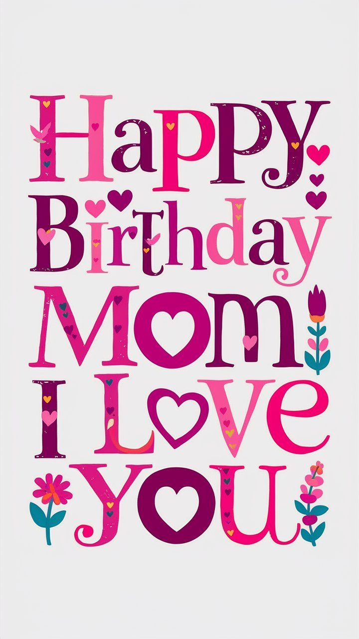 Happy Birthday Mom I Love You: 50 Wishes - Happy Birthday Mom