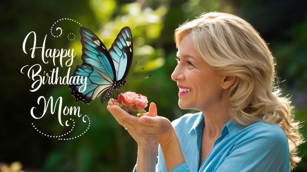 Happy birthday mom butterfly image